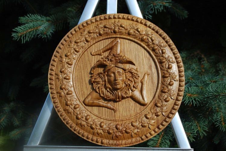 Wooden Carved Sicilian Trinacria Celtic sign 236