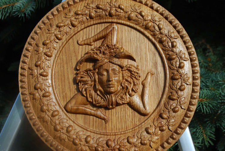 Wooden Carved Sicilian Trinacria Celtic sign 236