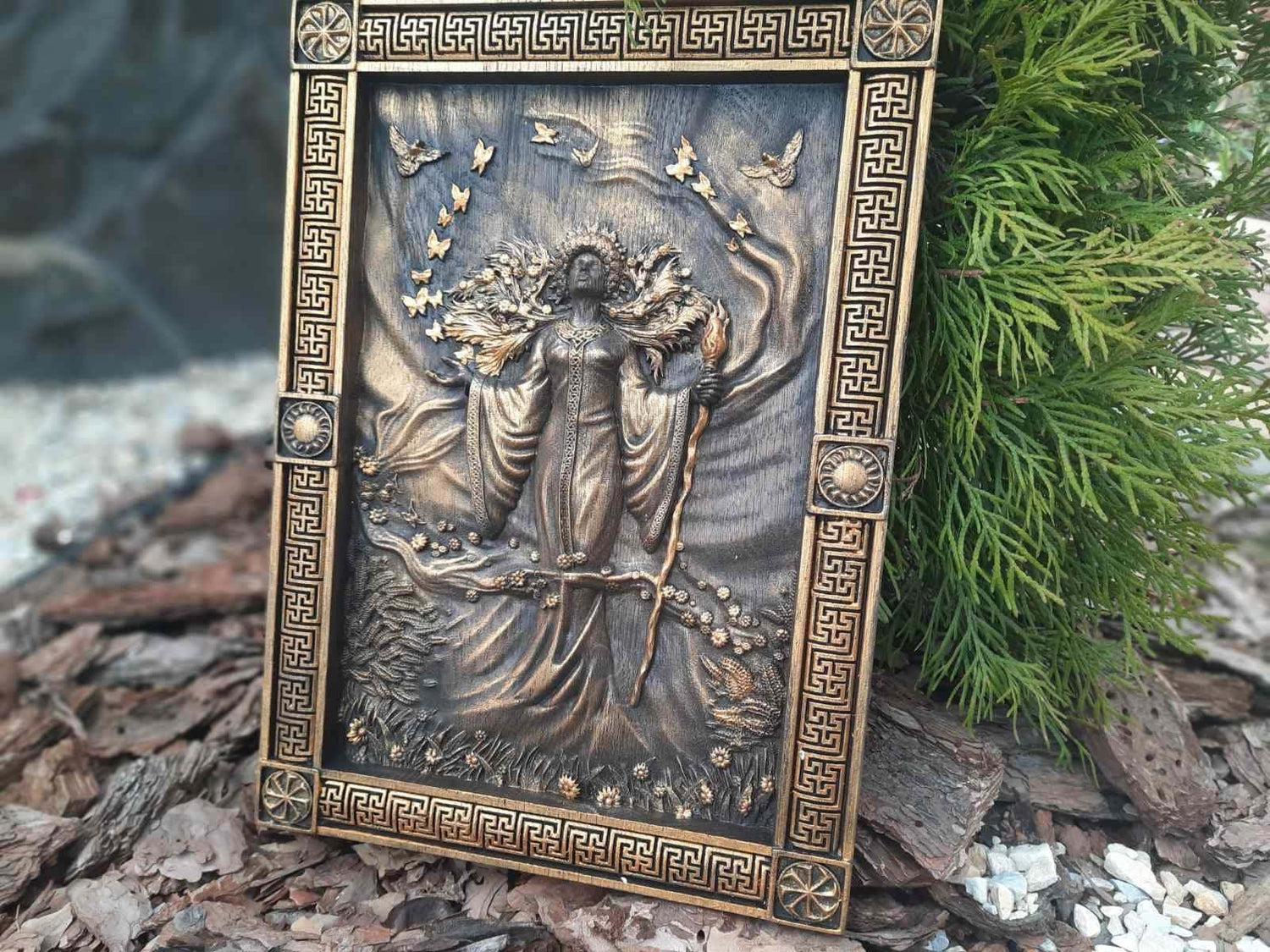 Zhyva Goddess of Nature Wooden Carved Wall Picture 301