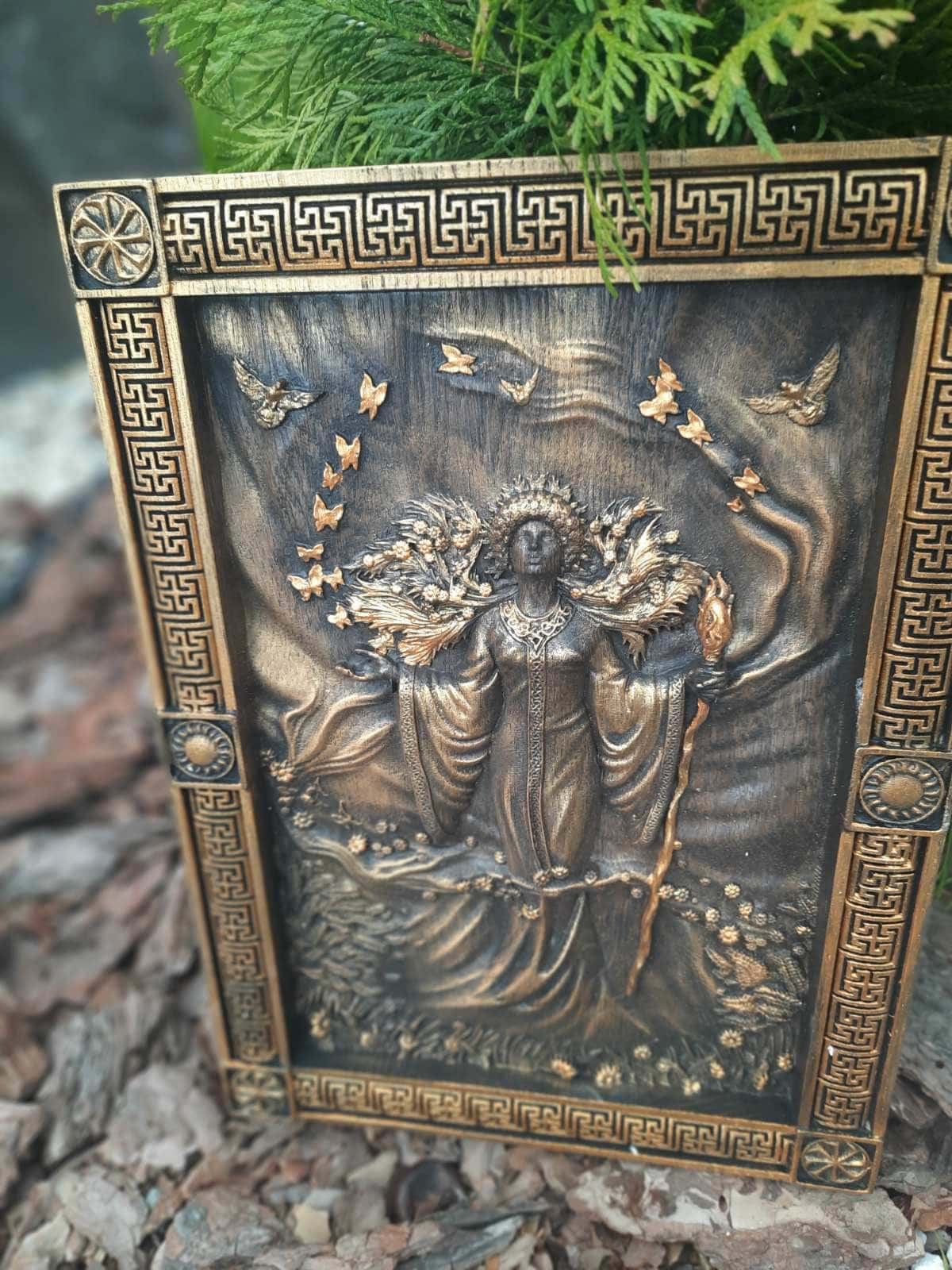 Zhyva Goddess of Nature Wooden Carved Wall Picture 301