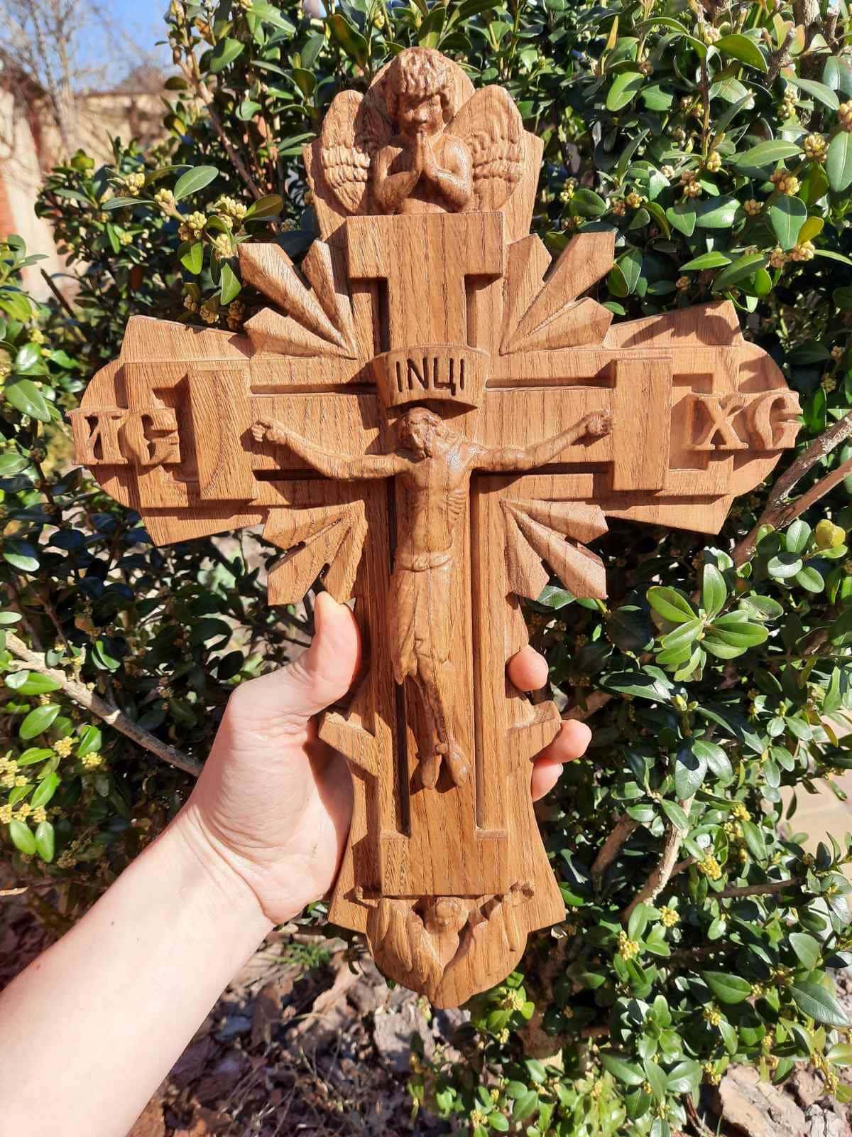 Wall Wooden Carved Jesus Crucifix 19