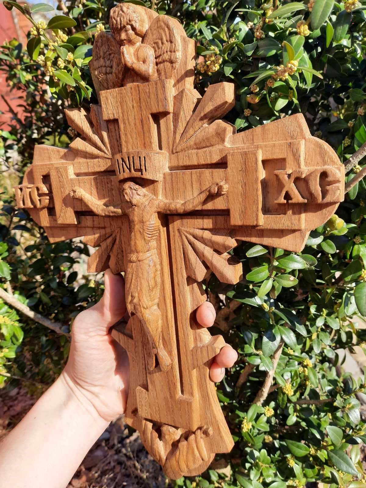 Wall Wooden Carved Jesus Crucifix 19