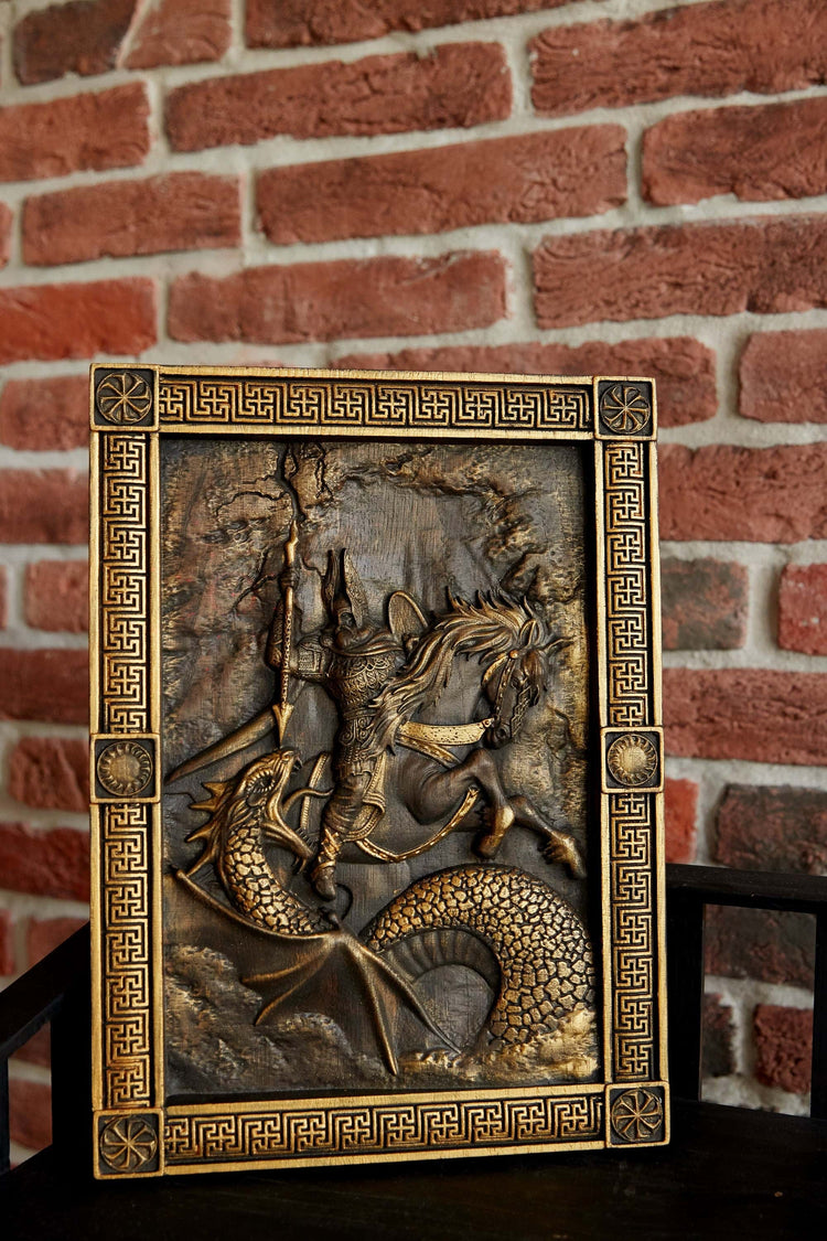 Odin Skandinavian God Wooden Carved Wall Picture 63