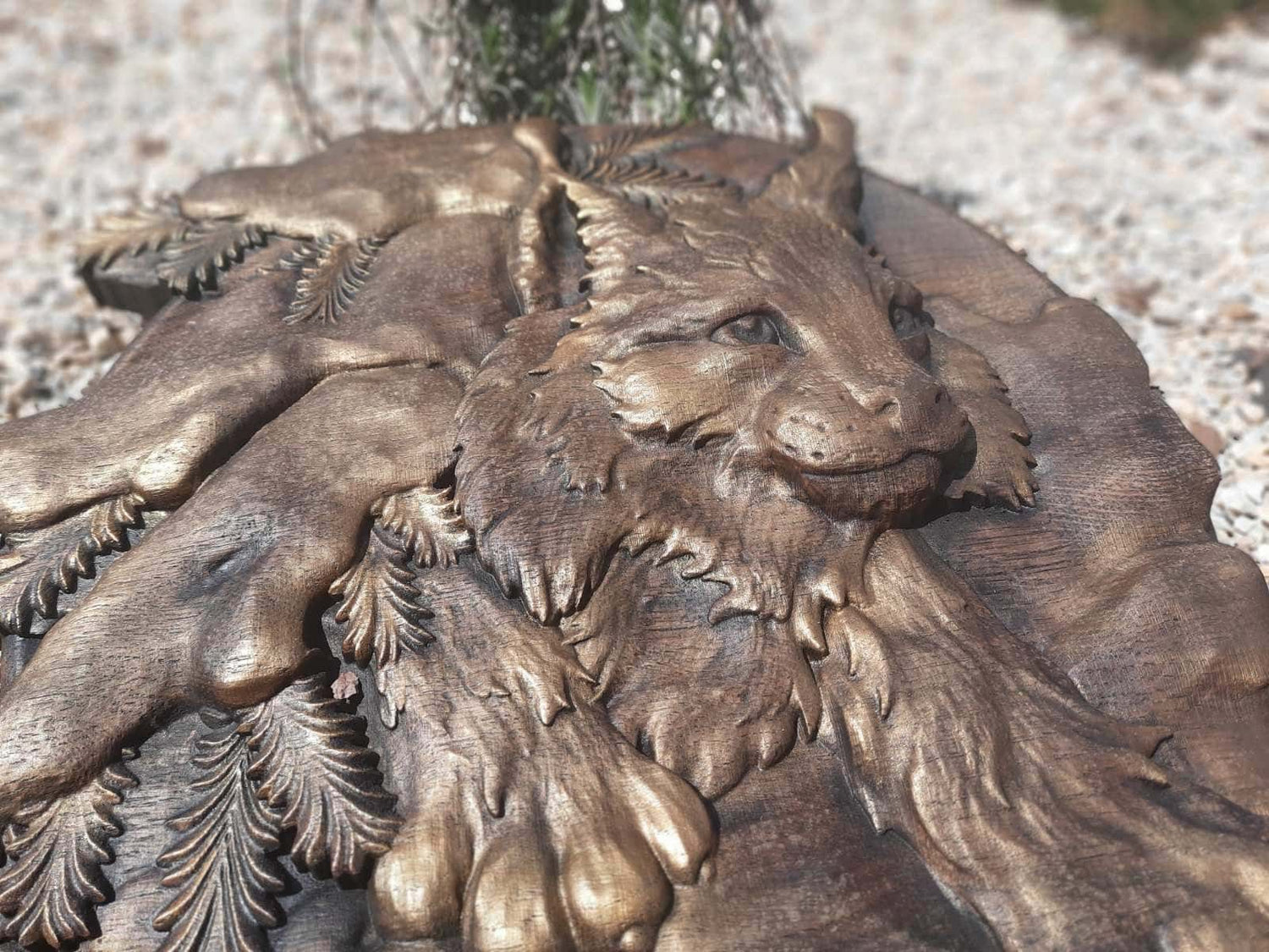 Lynx Wooden Carved Plaque 54