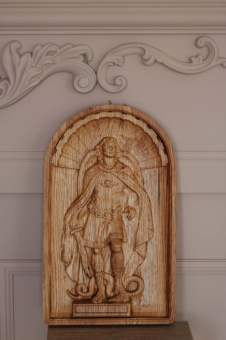Saint Michael Wooden Statue - Kozak Work Shop