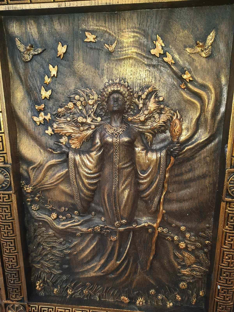 Zhyva Goddess of Nature Wooden Carved Wall Picture 301