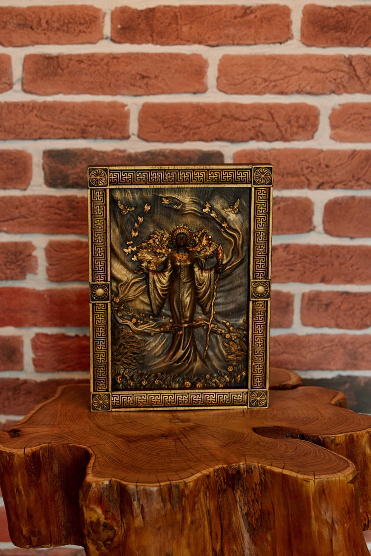 Zhyva Goddess of Nature Wooden Carved Wall Picture 301
