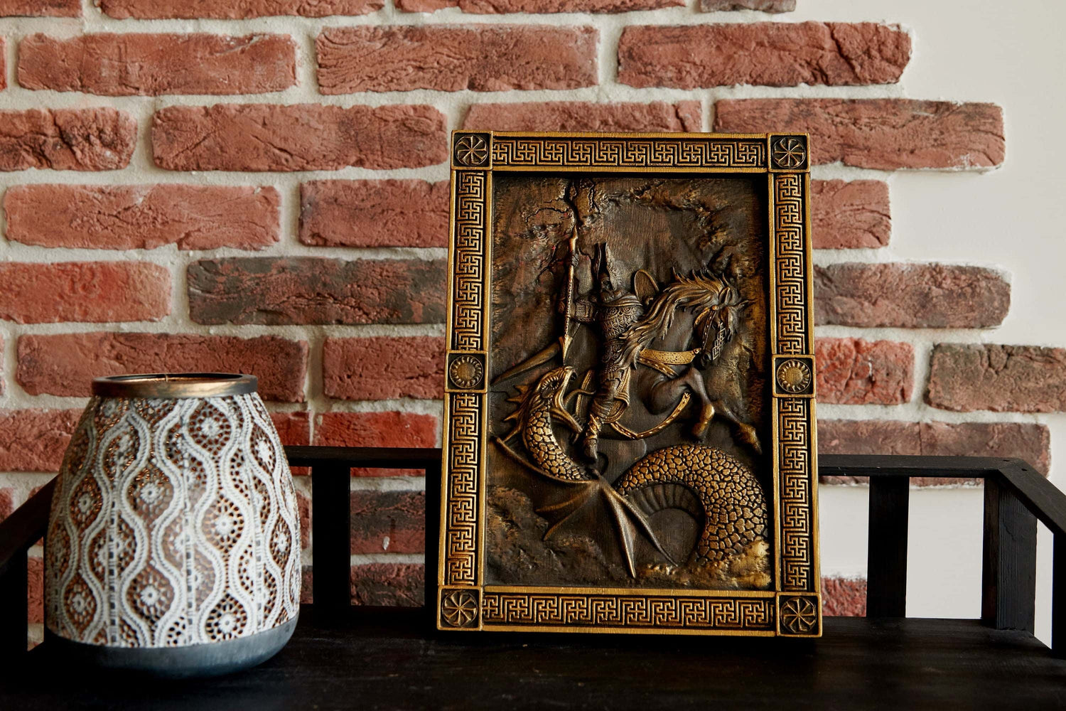 Odin Skandinavian God Wooden Carved Wall Picture 63