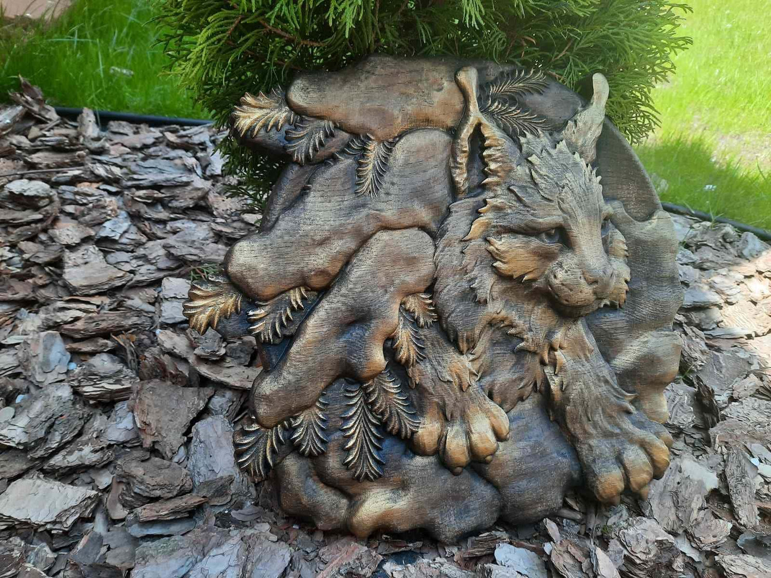 Lynx Wooden Carved Plaque 54