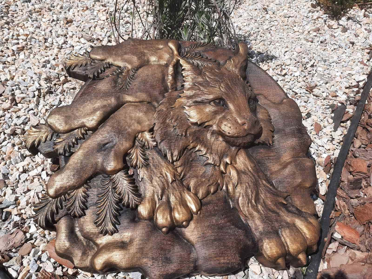 Lynx Wooden Carved Plaque 54