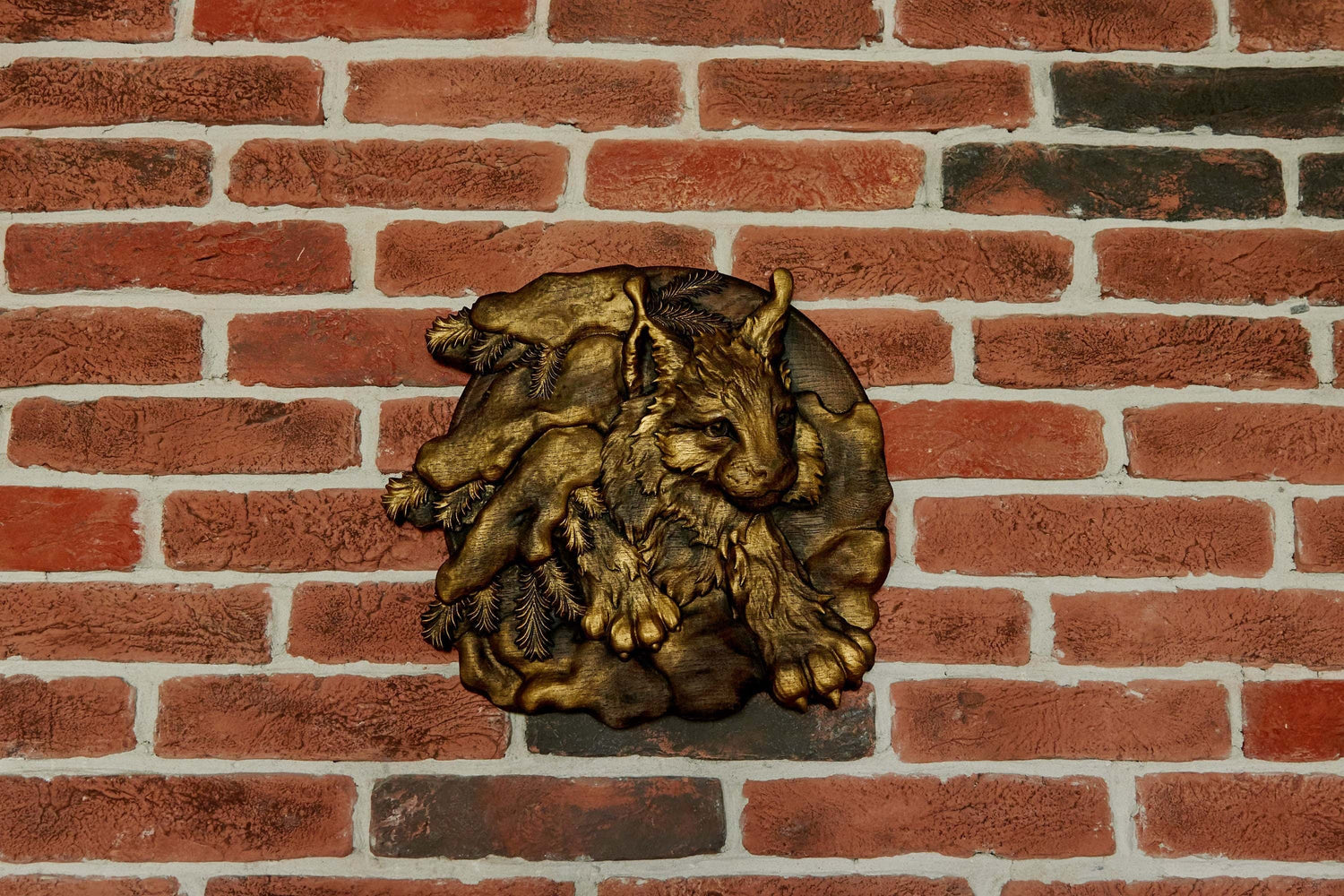 Lynx Wooden Carved Plaque 54