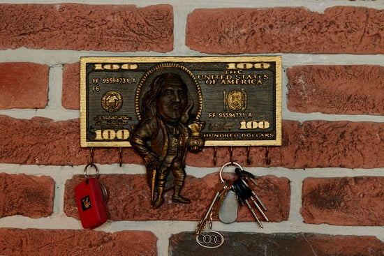 100 Dollars Wooden Key holder 205