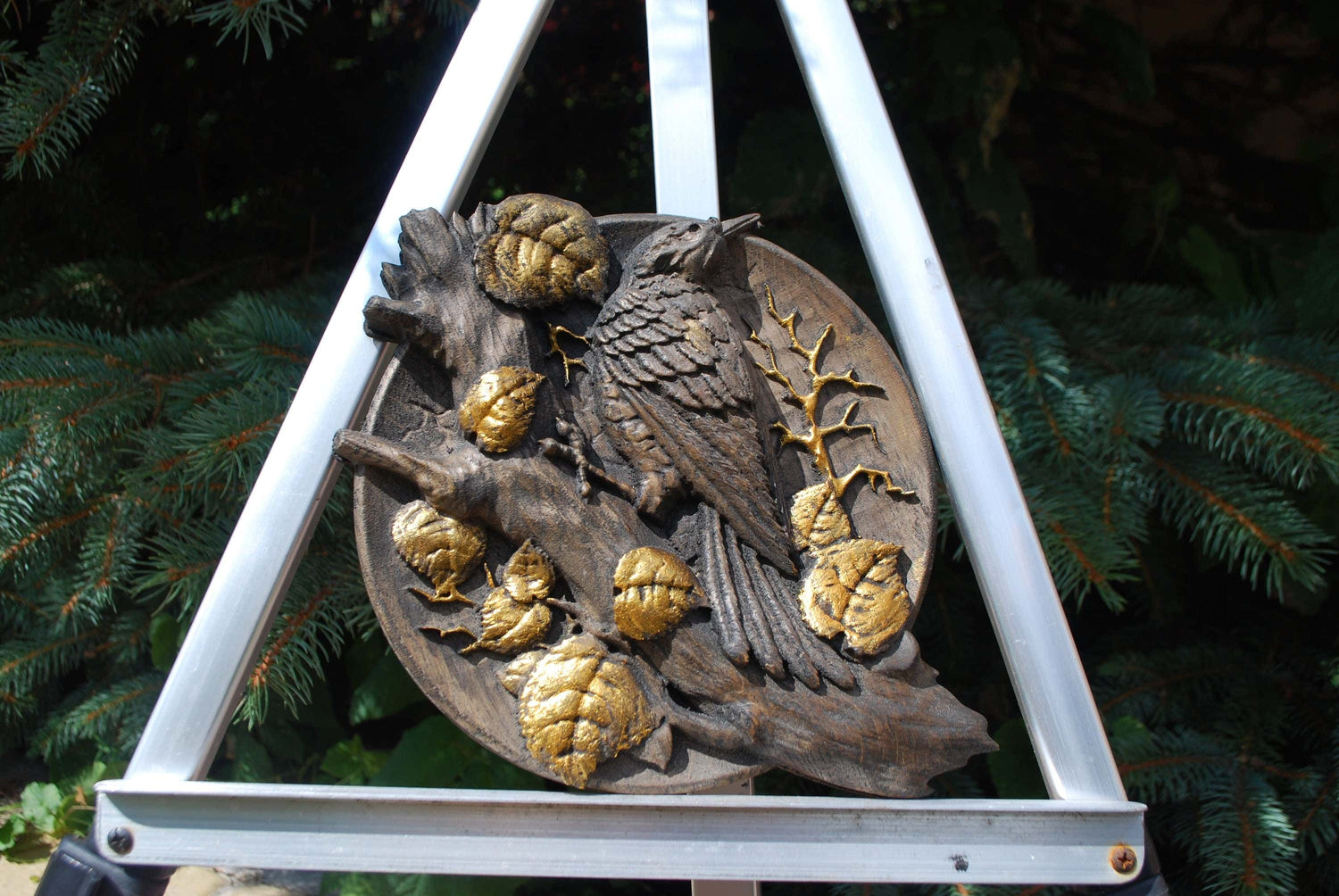 Woodpacker Wooden Carved Plaque 175