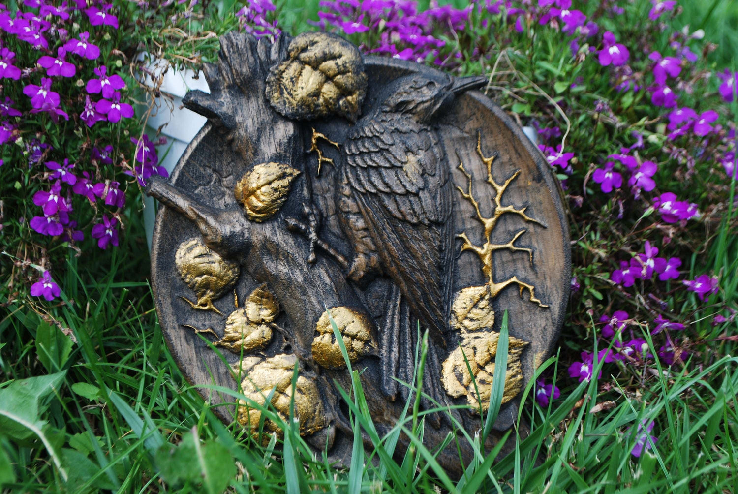 Woodpacker Wooden Carved Plaque 175