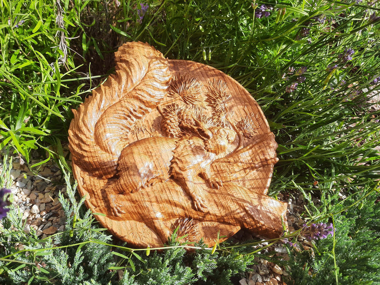 Squirel Wooden Carved Plaque 272