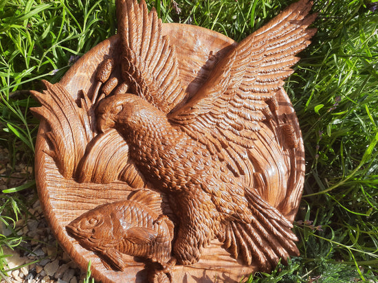 Hawk Wooden Carved Plaque 303