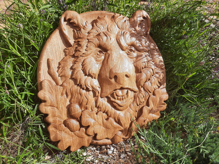 Wall Carving Design Bear  - Kozak Work Shop