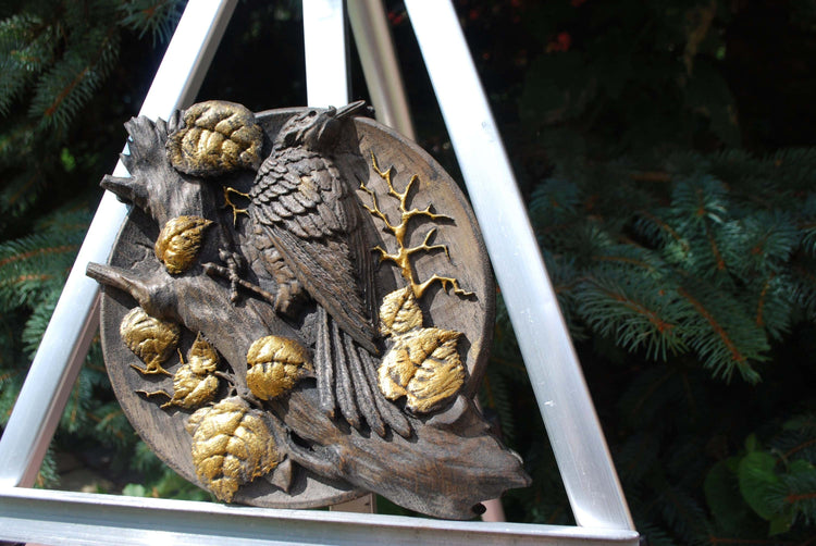 Woodpacker Wooden Carved Plaque 175