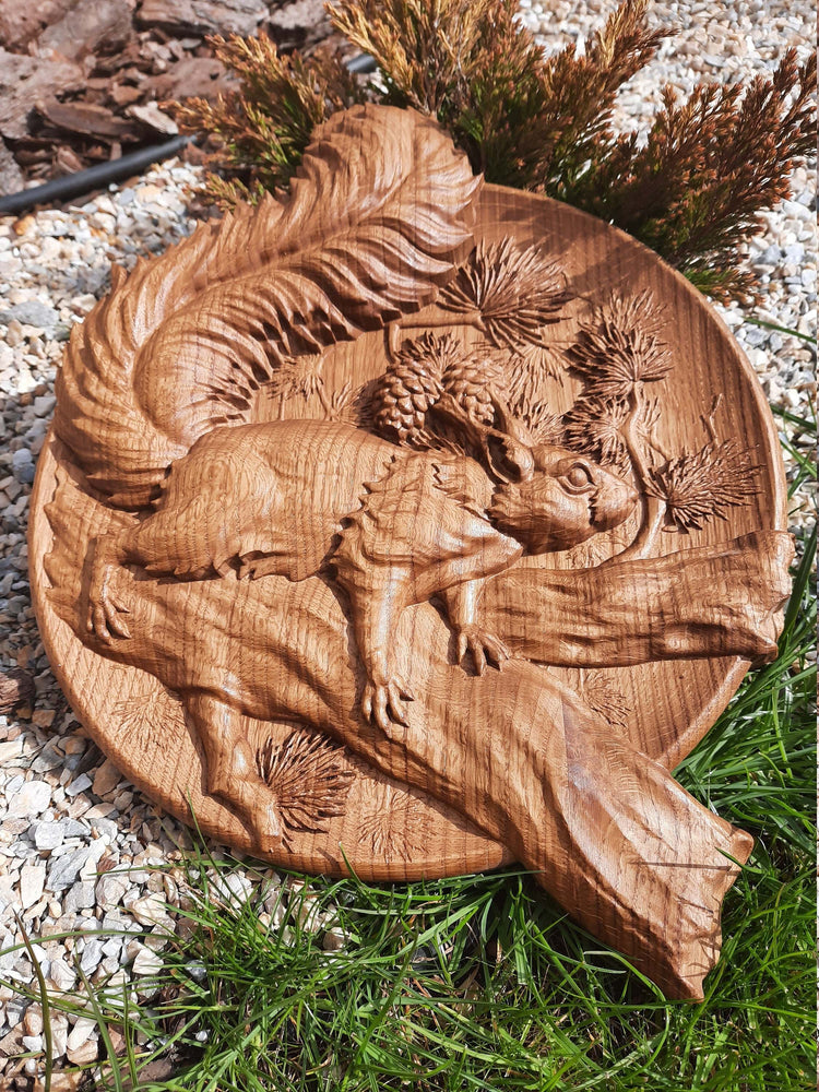 Squirel Wooden Carved Plaque 272