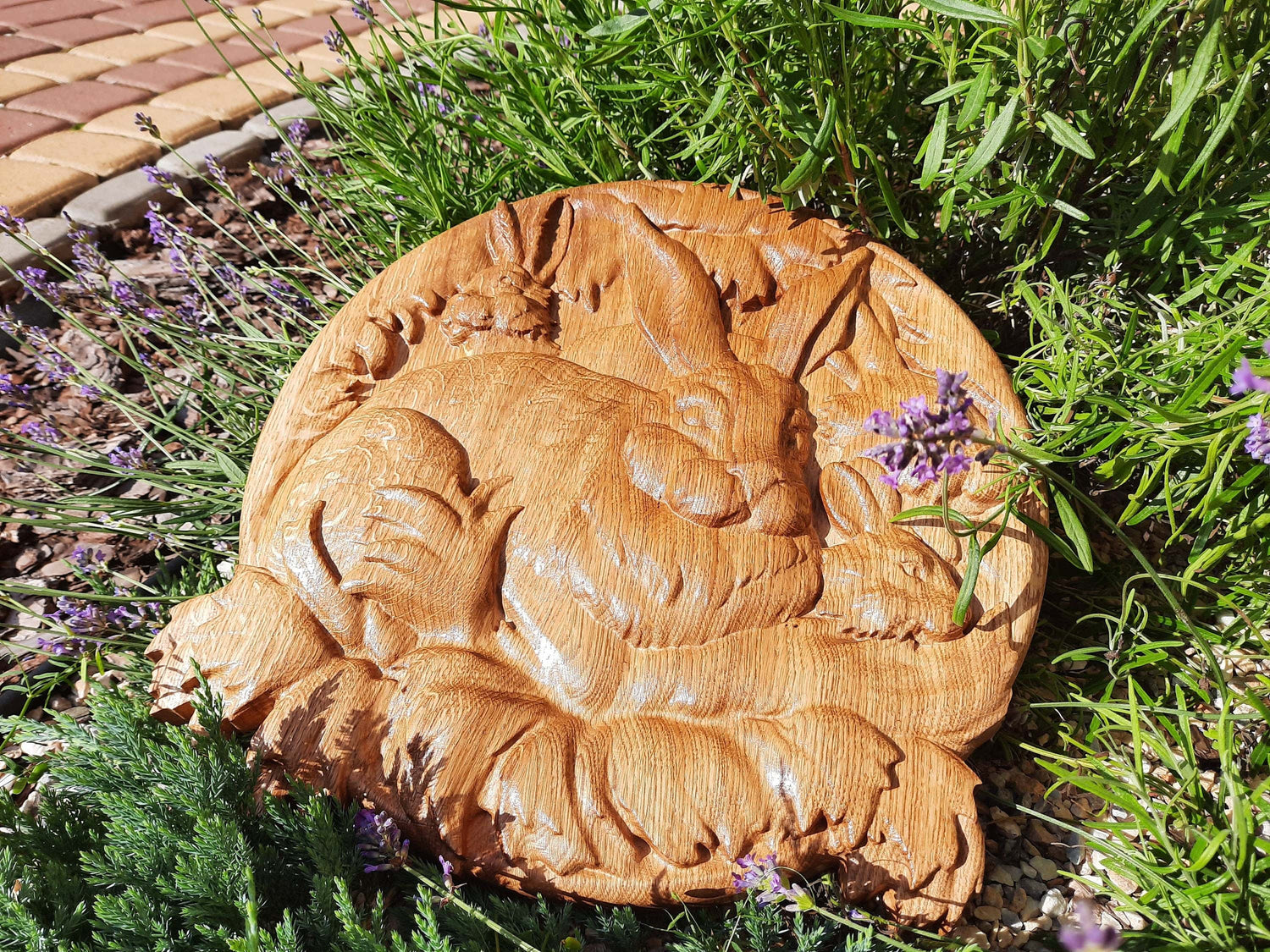 Hare Wooden Carved Plaque 183