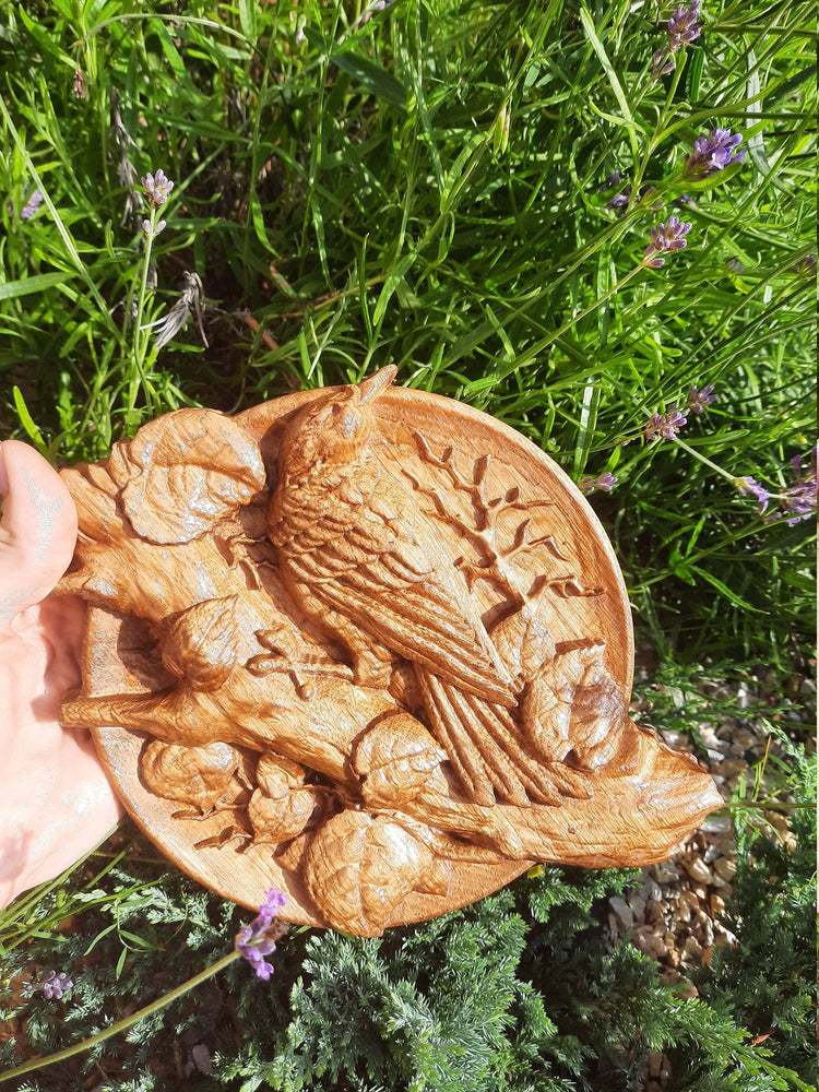 Woodpacker Wooden Carved Plaque 175