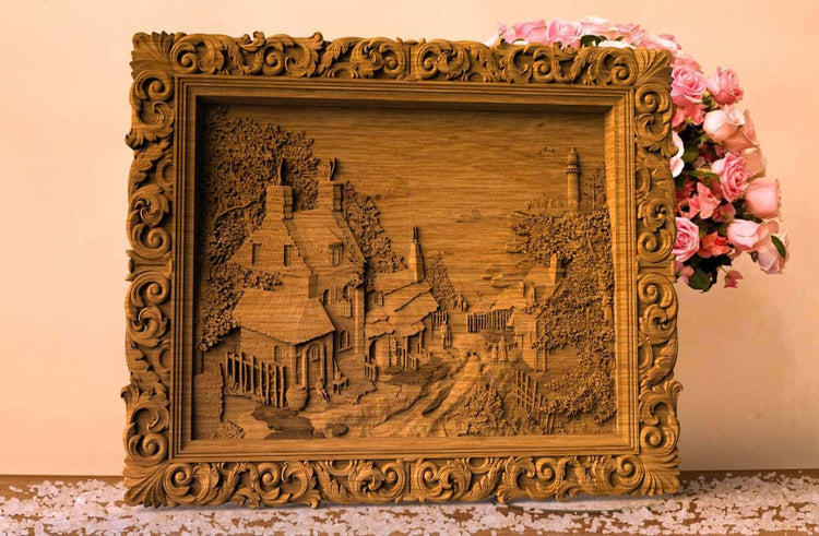 Wooden carved picture House in the Valley 310