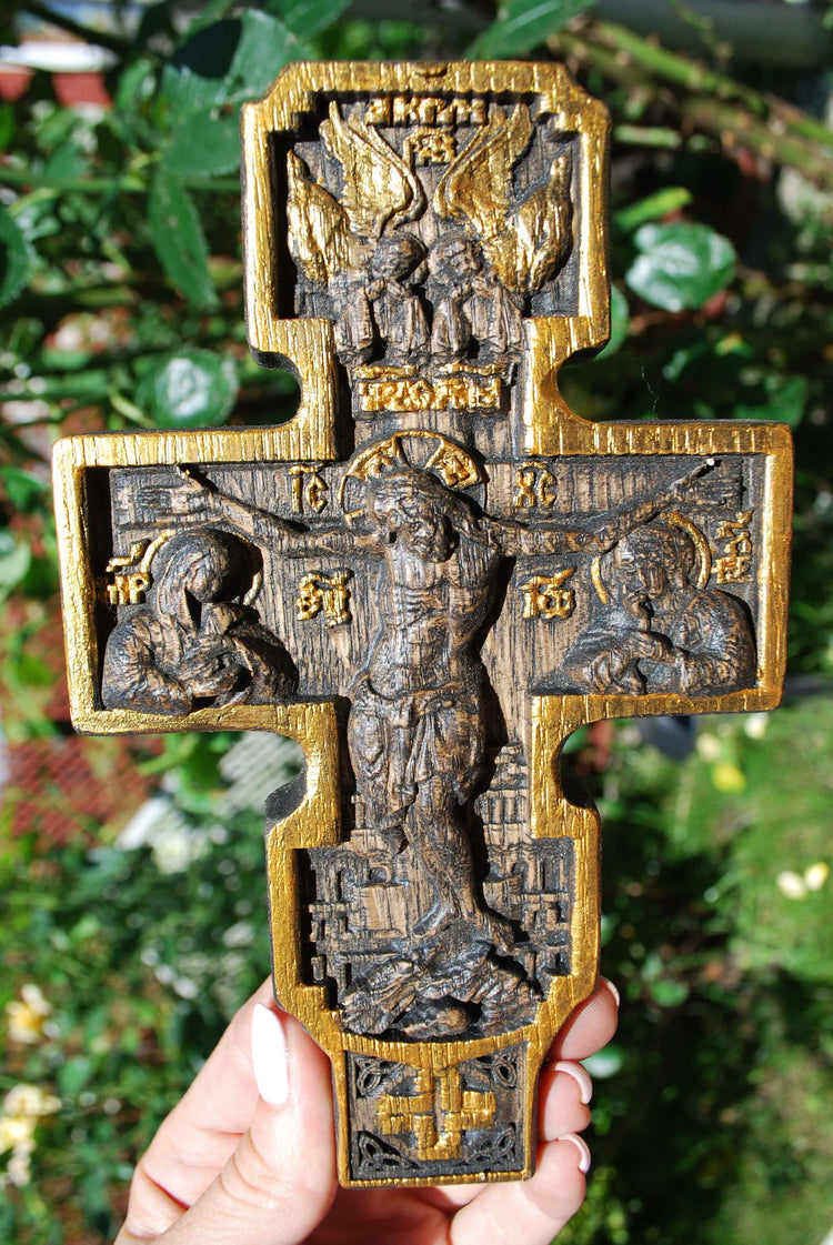 Wall Wooden Carved Catholic Crucifix 126