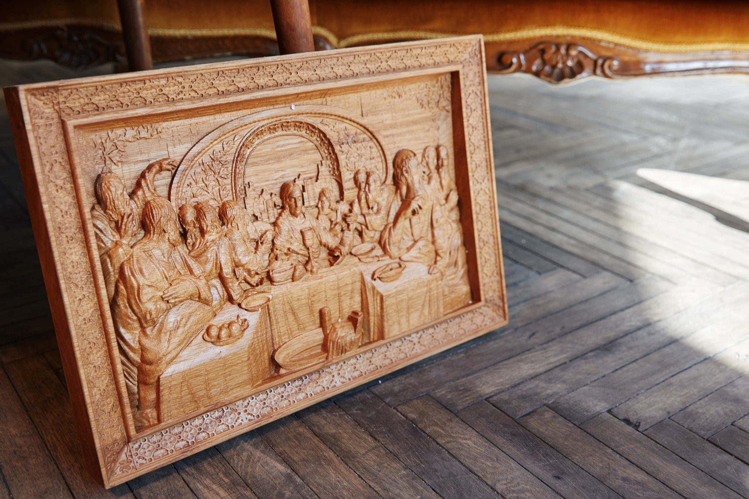 The Last Supper Wooden Plaque with Classical Frame 254