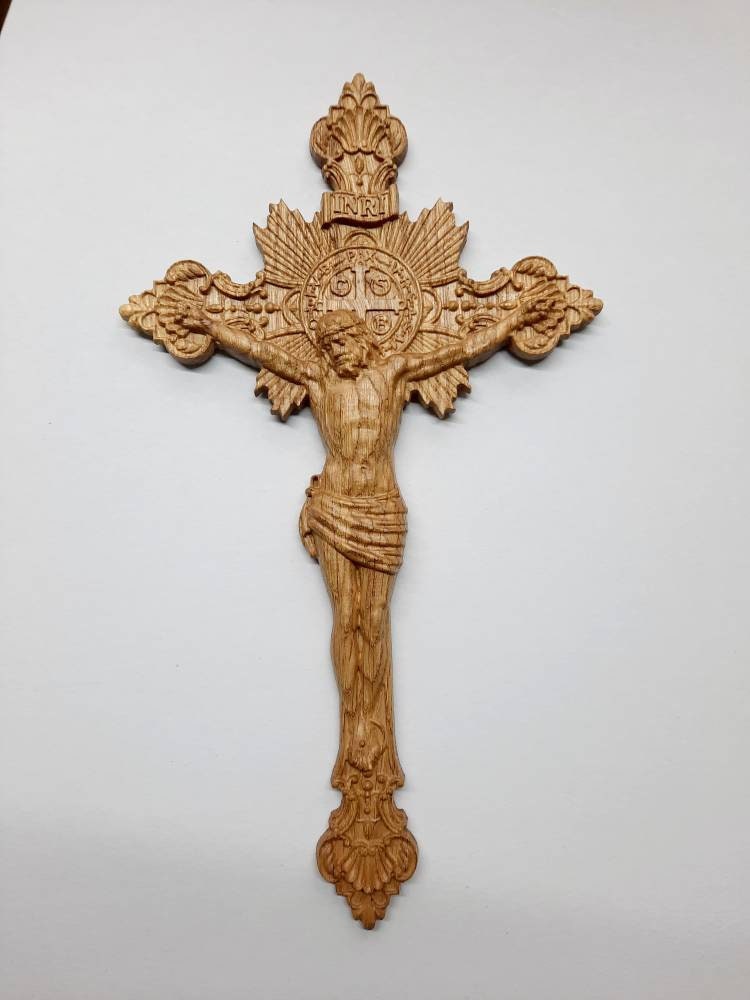 Wall Wooden Carved Jesus Crucifix 24989