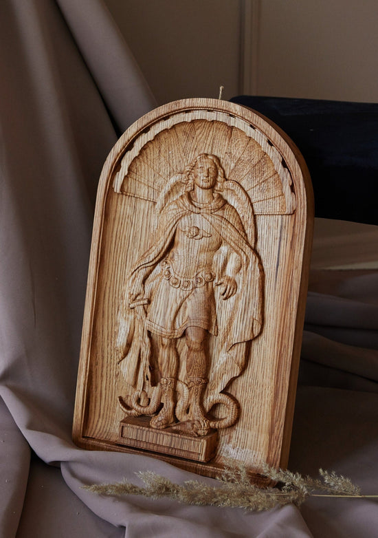 Archangel Michael Wooden 3D carved icon 199