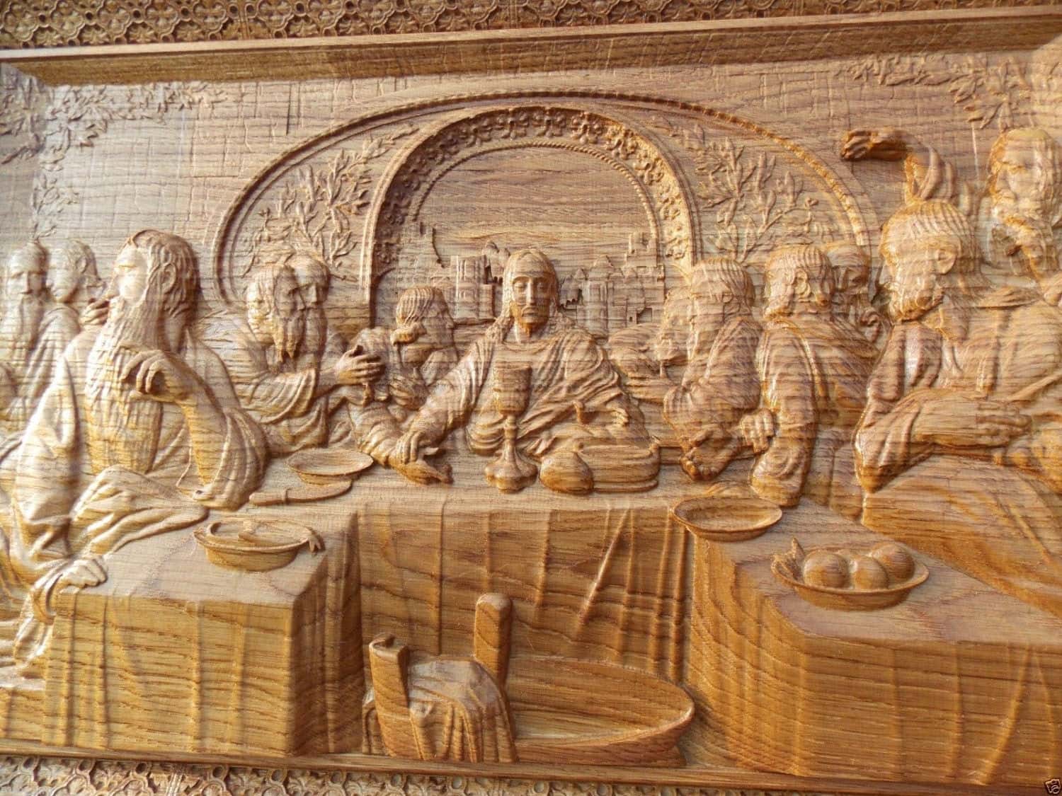 The Last Supper Wooden Plaque with Classical Frame 254