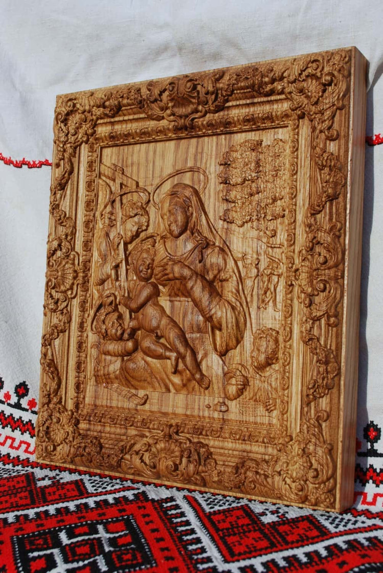 Nursing Madonna Wooden Carved Picture 159