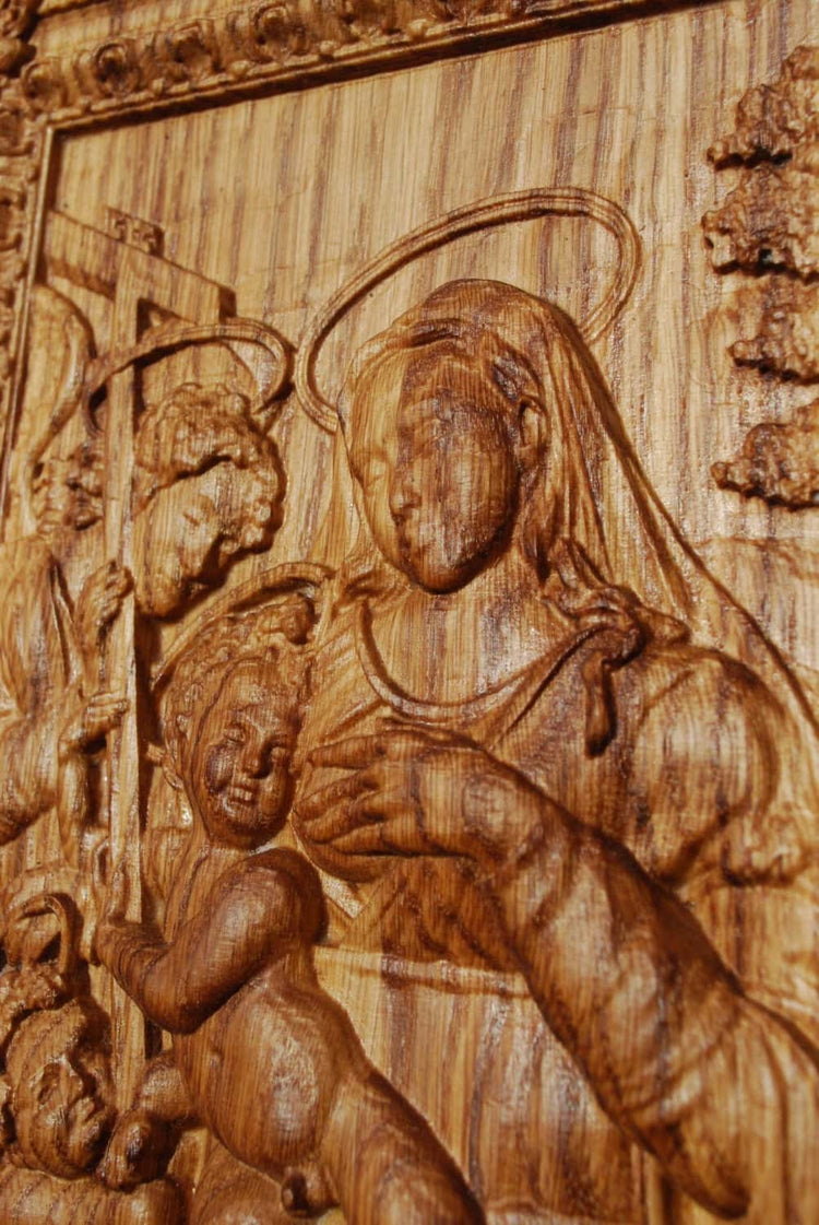 Nursing Madonna Wooden Carved Picture 159