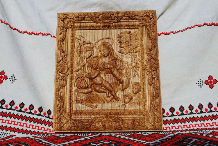 Nursing Madonna Wooden Carved Picture 159