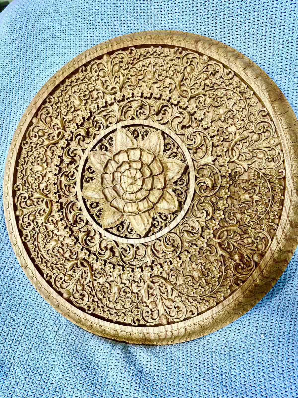 Mandala Round Wooden Sculpture - Kozak Work Shop