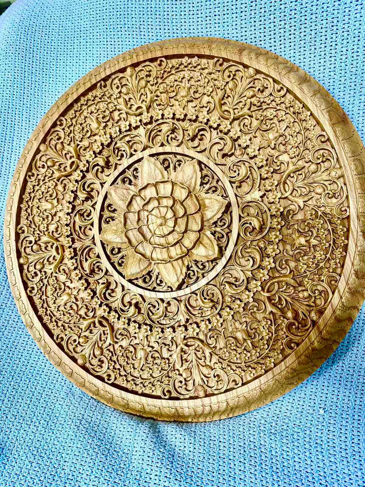 Mandala Round Wooden Sculpture - Kozak Work Shop