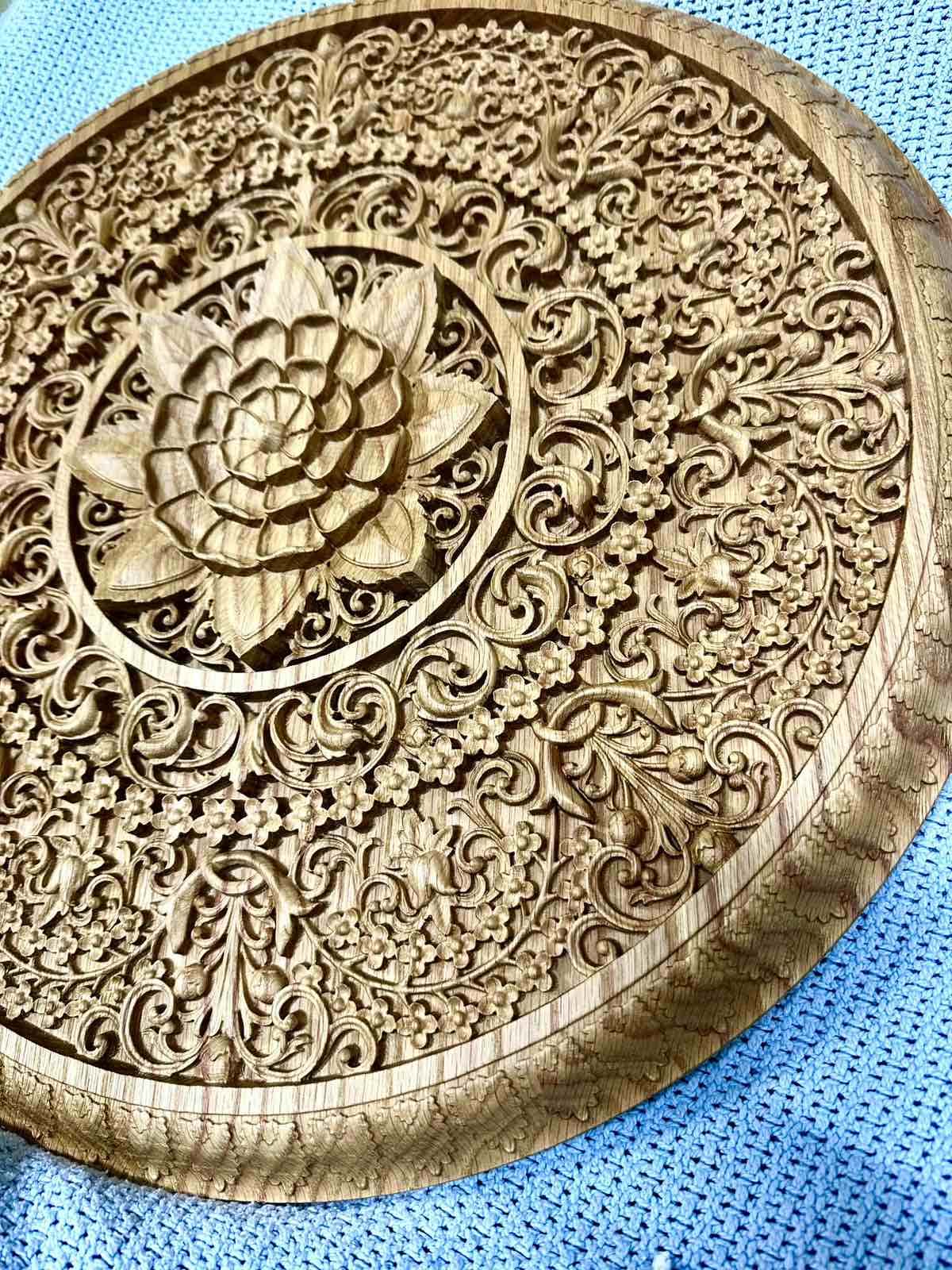 Mandala Round Wooden Sculpture - Kozak Work Shop