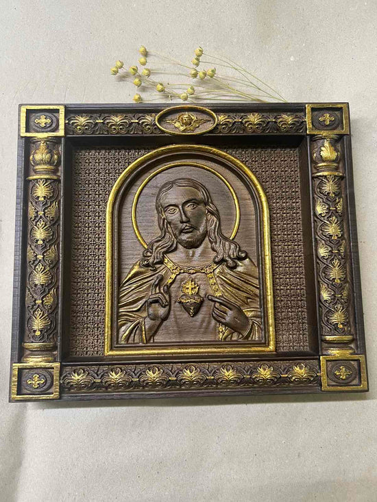 Sacred Heart of Jesus Wooden Image