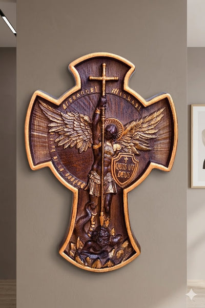 St. Michael the Archangel Wooden Cross