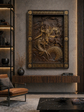 Odin Skandinavian God Wooden Carved Wall Picture