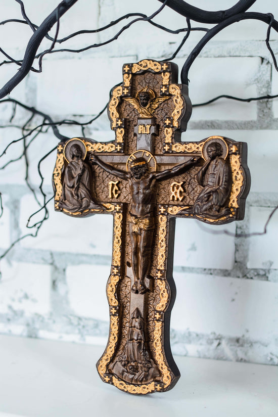 Wall Wooden Carved Jesus Crucifix - Kozak Work Shop