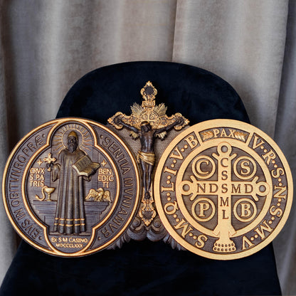 Benedict of Nursia Wooden medal