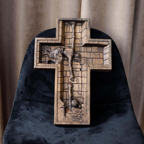 Savior Jesus Wooden Cross - Kozak Work Shop