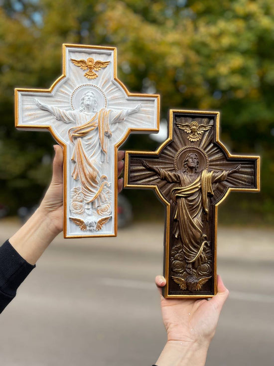 Wall Wooden Carved Jesus Crucifix