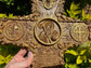 Handcarved St. Benedict exorcism cross with prayer and medal