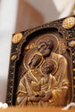 Holy Family Wooden Carved Byzantine Image