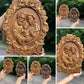 Holy Familly Wooden Carved Icon with Classical Frame