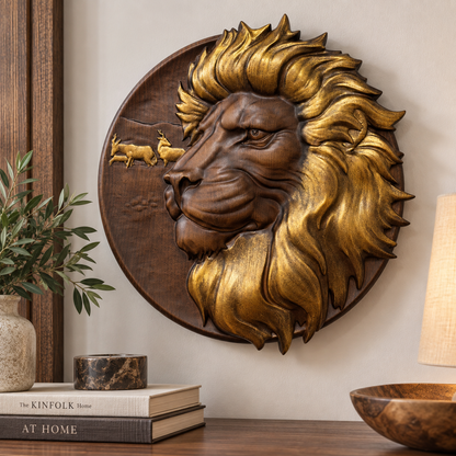 Lion King Wooden Carved Sculpture
