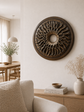 Handcarved Wooden Iris Wall Art – Organic Eye-Inspired Decor for Modern Interiors