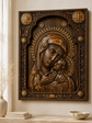Virgin Mary and Baby Jesus Wooden Icon Classic